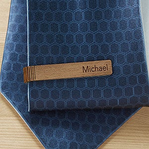 Classic Engraved Walnut Tie Bar - 26592