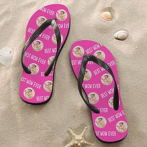 Photo Phrase Personalized Adult Flip Flops - 26596