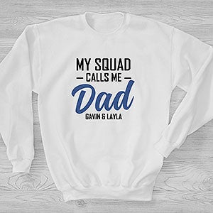 My Squad Calls Me Dad Personalized Hanes Crewneck Sweatshirt - 26612-S