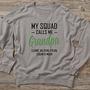 My Squad Calls Me Grandpa Personalized Hanes® Adult ComfortWash™ Sweatshirt - 26613-CWS