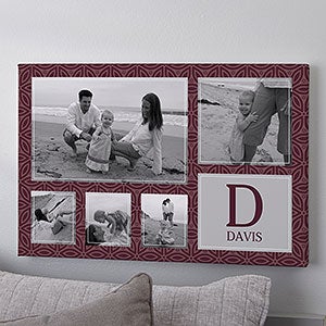 Custom Pattern Horizontal 5 Photo Collage Canvas Print - 16x20 - 26622-O