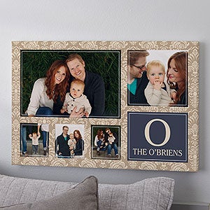 Custom Pattern 5 Family Photo Collage Horizontal Canvas Print - 24 x 36 - 26622-XL