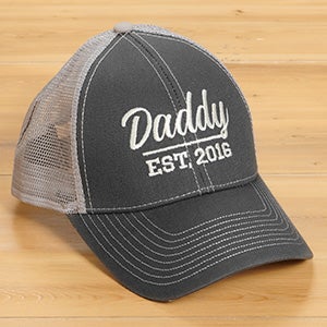 Established Dad Embroidered Grey Baseball Cap - 26638-G