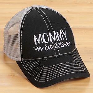 Established Mom Embroidered Black/Grey Trucker Hat - 26639-B