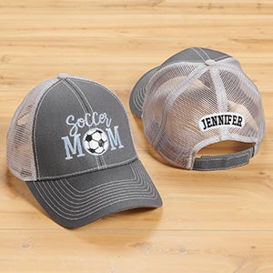 Sports Mom Embroidered Grey/Grey Trucker Hat - 26640-G
