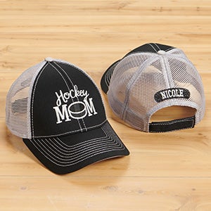 Sports Mom Embroidered Black & Grey Trucker Hat - 26640-B