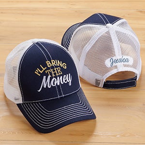 Ill Bring The Embroidered Navy & White Trucker Hat - 26642-N