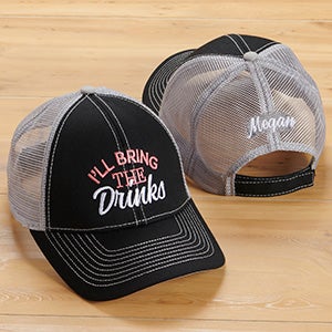 Ill Bring The Embroidered Black  Grey Trucker Hat - 26642-B