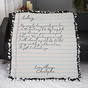 Love Letter Personalized 50x60 Tie Blanket - 26649-T