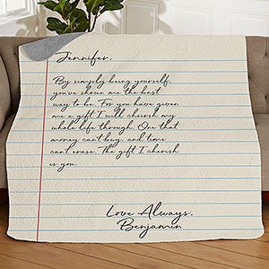 Love Letter Personalized 50x60 Quilted Blanket - 26649-Q