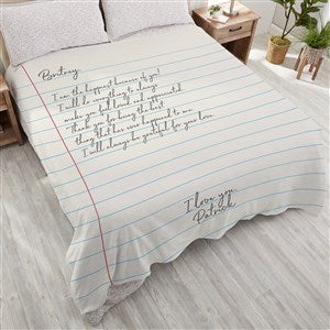 Love Letter Personalized 90x90 Plush Queen Fleece Blanket - 26649-QU