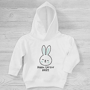 Easter Bunny Icon Personalized Toddler Hooded Sweatshirt - 26650-CTHS