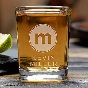 Modern Initials Engraved Shot Glass - 26684