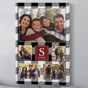 Custom Pattern Vertical 5 Photo Collage Canvas Print - 16x24 - 26685-M