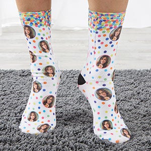 Birthday Confetti Personalized Photo Adult Socks - 26688