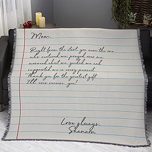 Letter To Mom Personalized 56x60 Woven Throw - 26699-A