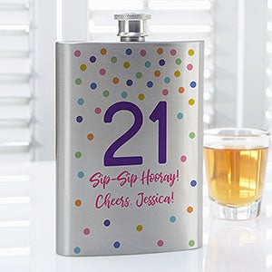 Birthday Confetti Personalized Flask - 26716