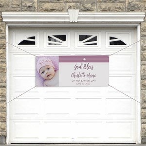 Modern Cross Girl Baptism Personalized Banner - 20x48 - 26753-S
