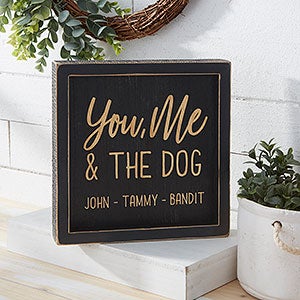 You, Me & Forever Personalized Black Wood Wall Art - 8x8 - 26767-8x8