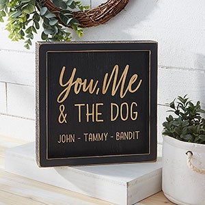 You, Me  Forever Personalized Black Wood Wall Art - 8x8 - 26767-8x8