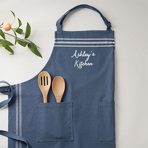 Custom Embroidered French Stripe Milk Street Apron