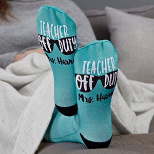 Teacher Off Duty Personalized Adult Socks - 26794