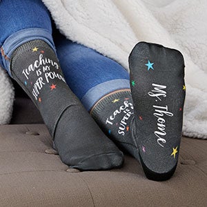Teaching Is My Super Power Personalized Adult Socks - 26797
