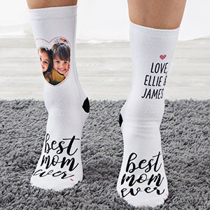Best Mom Ever Personalized Adult Photo Socks - 26808