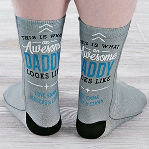 This Is What An Awesome Dad Looks Like Personalized Adult Socks - 26813
