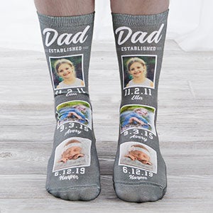 Established Personalized 3 Photo Dad Socks - 26818-3