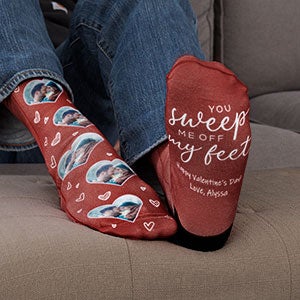 Sweep Me Off My Feet Personalized Photo Adult Socks - 26830