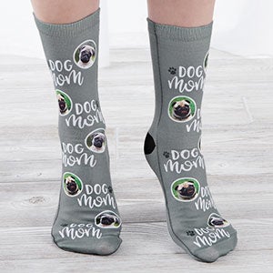 Dog Mom Personalized Dog Photo Adult Socks - 26836