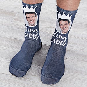 King Daddy Personalized Photo Adult Socks - 26846