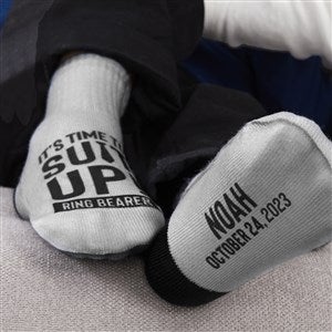 It's Time To Suit Up Personalized Wedding Toddler Socks - 26879