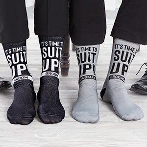 Its Time To Suit Up Personalized Wedding Adult Socks - 26880