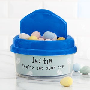 Bunny Treats Personalized Toddler Snack Cup - 12 oz Blue - 26925-SB
