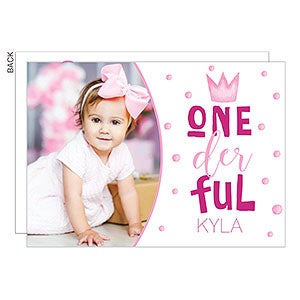 Onederful Girl First Birthday Party Invitation - 26942