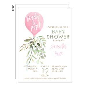 Ready to Pop Baby Girl Shower Party Invitation-Premium - 26945-P