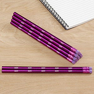 Metallic Purple Personalized Pencil Set of 12 - 26967-PU