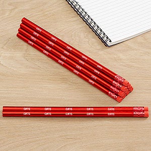 Metallic Red Personalized Pencil Set of 12 - 26967-R