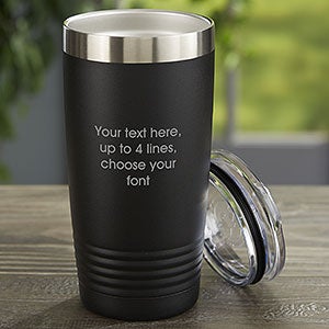 Personalized Travel Tumbler Coffee Mug with Handle - Engraved Custom  Monogrammed - 14 oz (Silver)