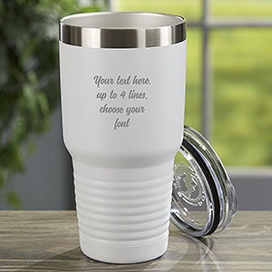 Personalized 30 oz Insulated Stainless Steel Tumbler - White - 26975-W