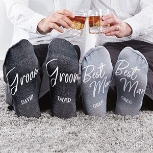 Classic Elegance Personalized Groomsmen Socks - 26977