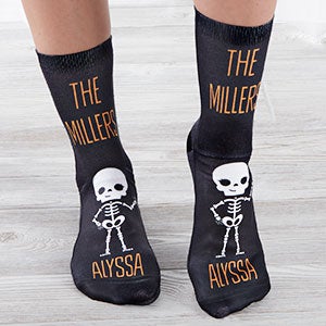 Skeleton Family For Her Personalized Halloween Adult Socks - 26983