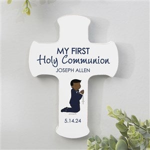 Personalized First Communion Boy Cross - 5x7 - 27044