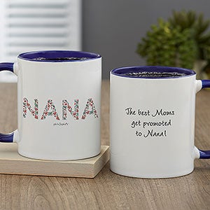 Floral Mom philoSophies® Personalized Coffee Mug 11 oz.- Blue - 27046-BL