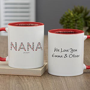Floral Mom philoSophies® Personalized Coffee Mug 11 oz.- Red - 27046-R