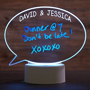 Speech Bubble Personalized Dry Erase Message LED Sign - 27057