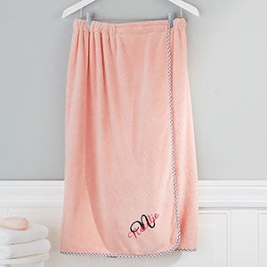 Initially Yours Embroidered Pink Bath Wrap - 27093-P