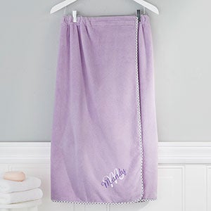 Initially Yours Embroidered Purple Bath Wrap - 27093-LP